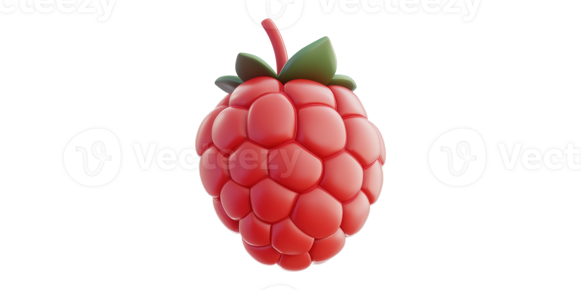 3D Illustration Of A Red Raspberry Isolated On Transparent Background png