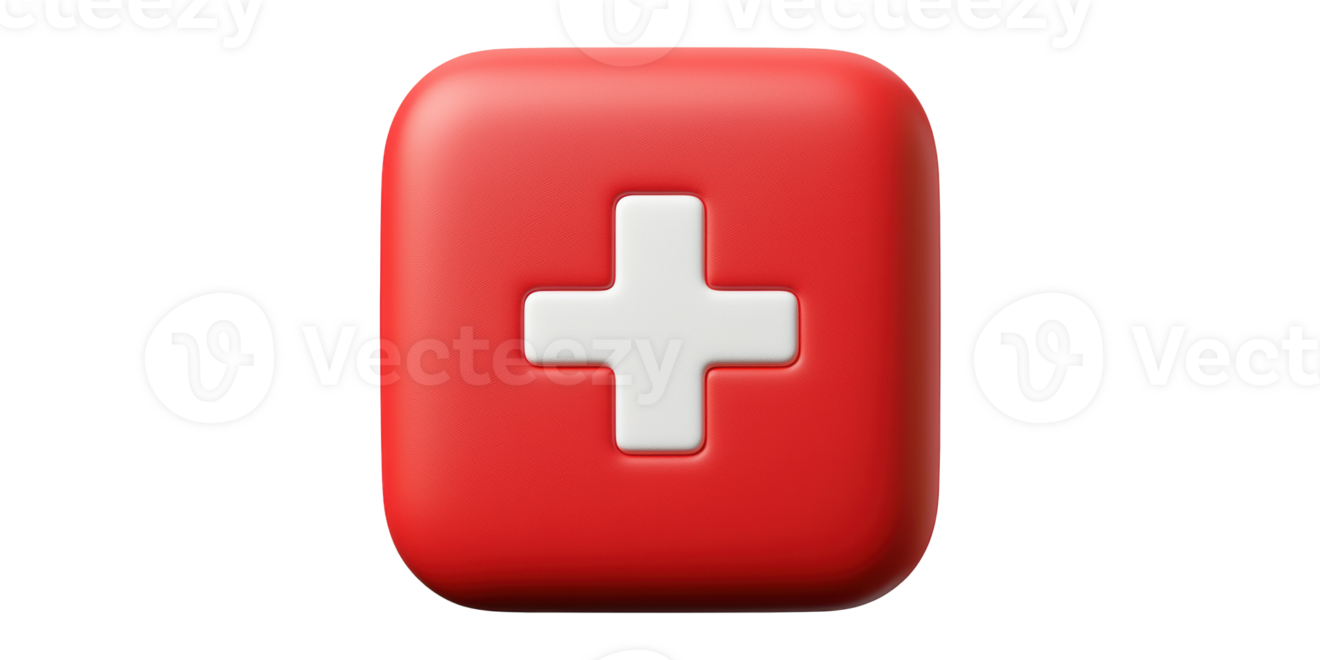 3D Illustration Of A Red Medical Cross Icon Isolated On Transparent Background png