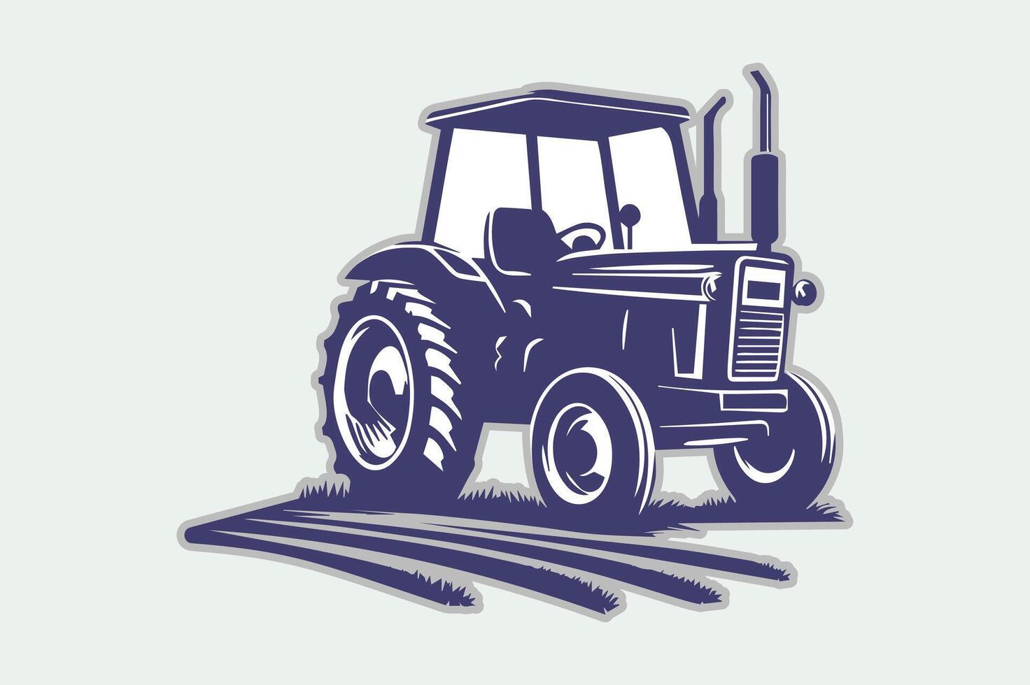a tractor silhouette on a white background vector