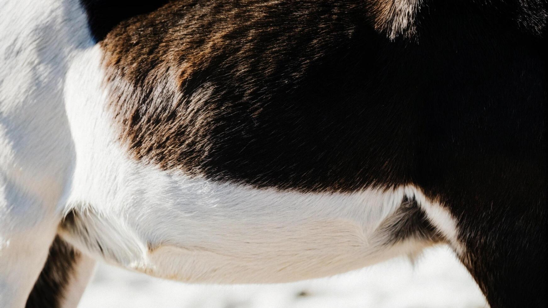 Close-up of a reindeer's rump, capturing the textured fur and subtle muscles, with a shallow depth of field photo