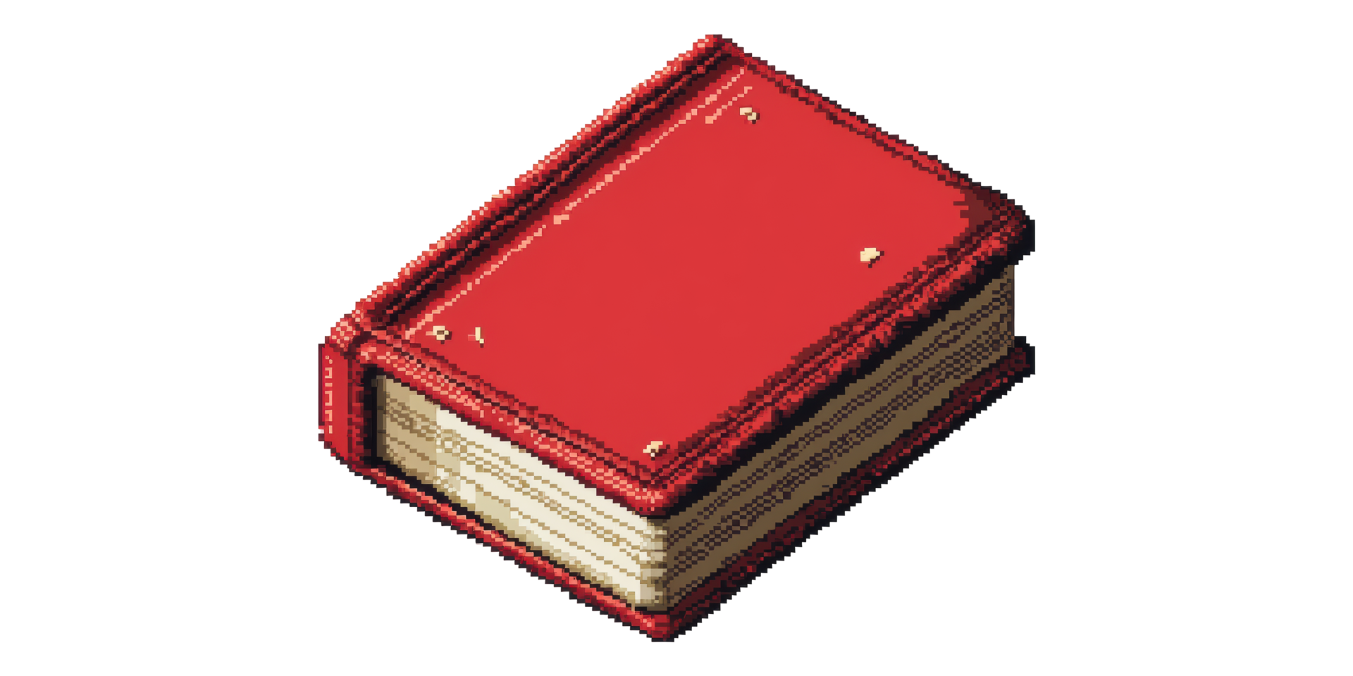 Closed Red Hardcover Book In Pixel Art Style Isolated On Transparent Background png