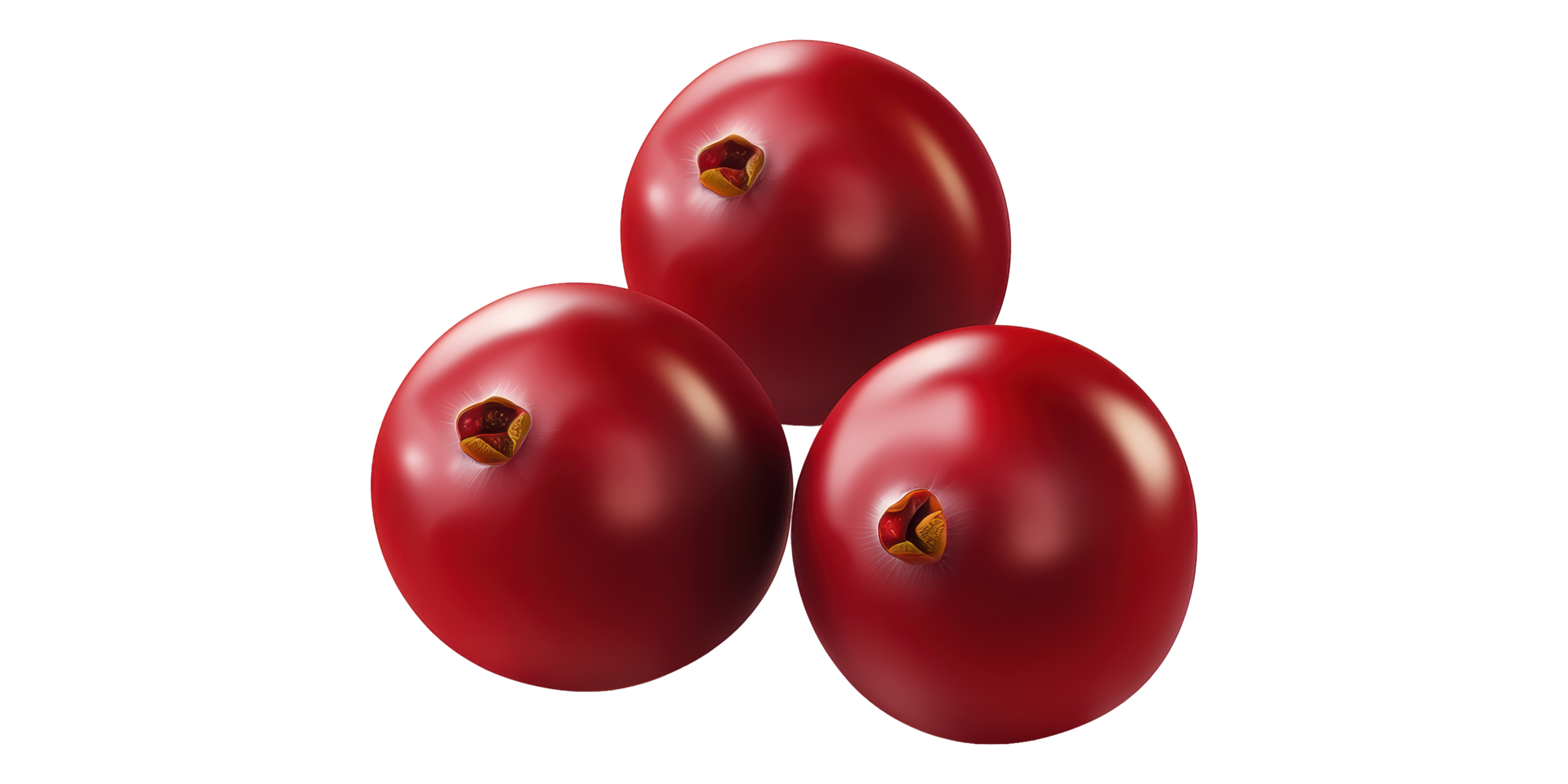 3D Group Of Red Berries Isolated on Transparent Background png