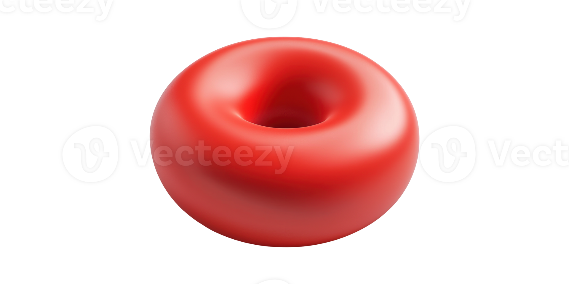 3D Illustration Of A Red Donut Shape Isolated On Transparent Background png