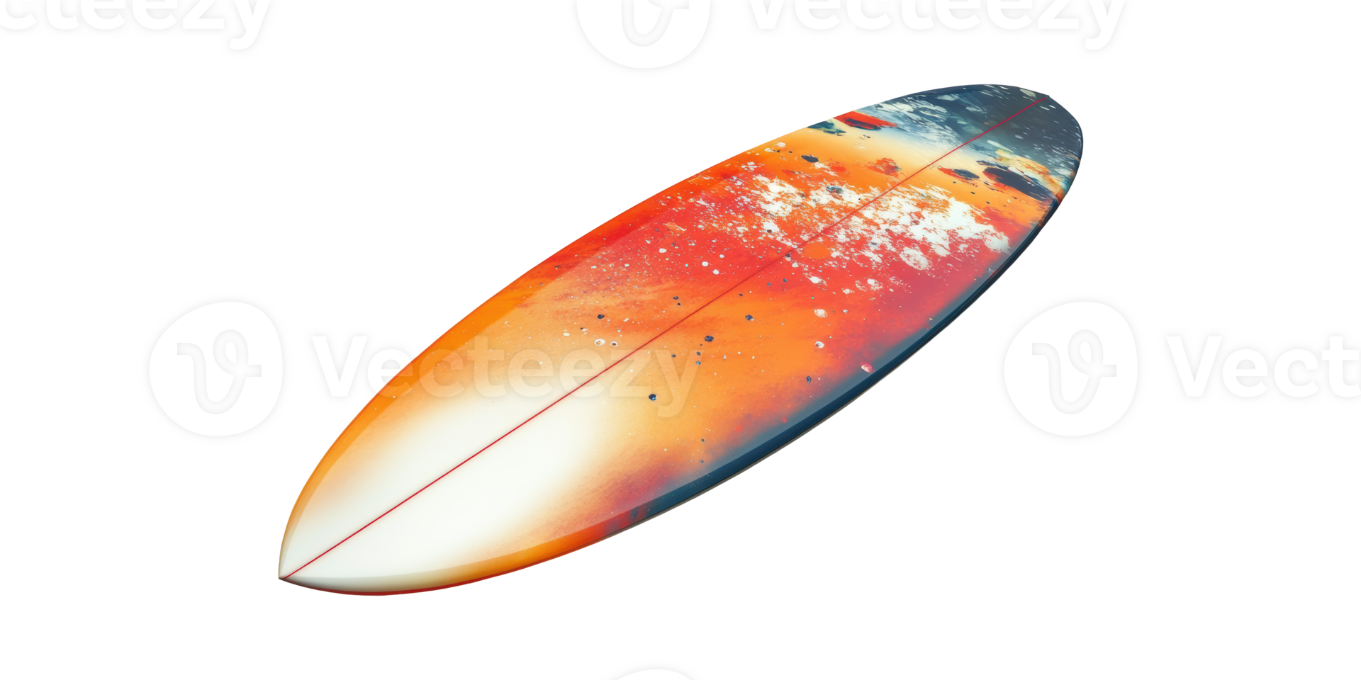 Orange And White Surfboard Isolated on Transparent Background png