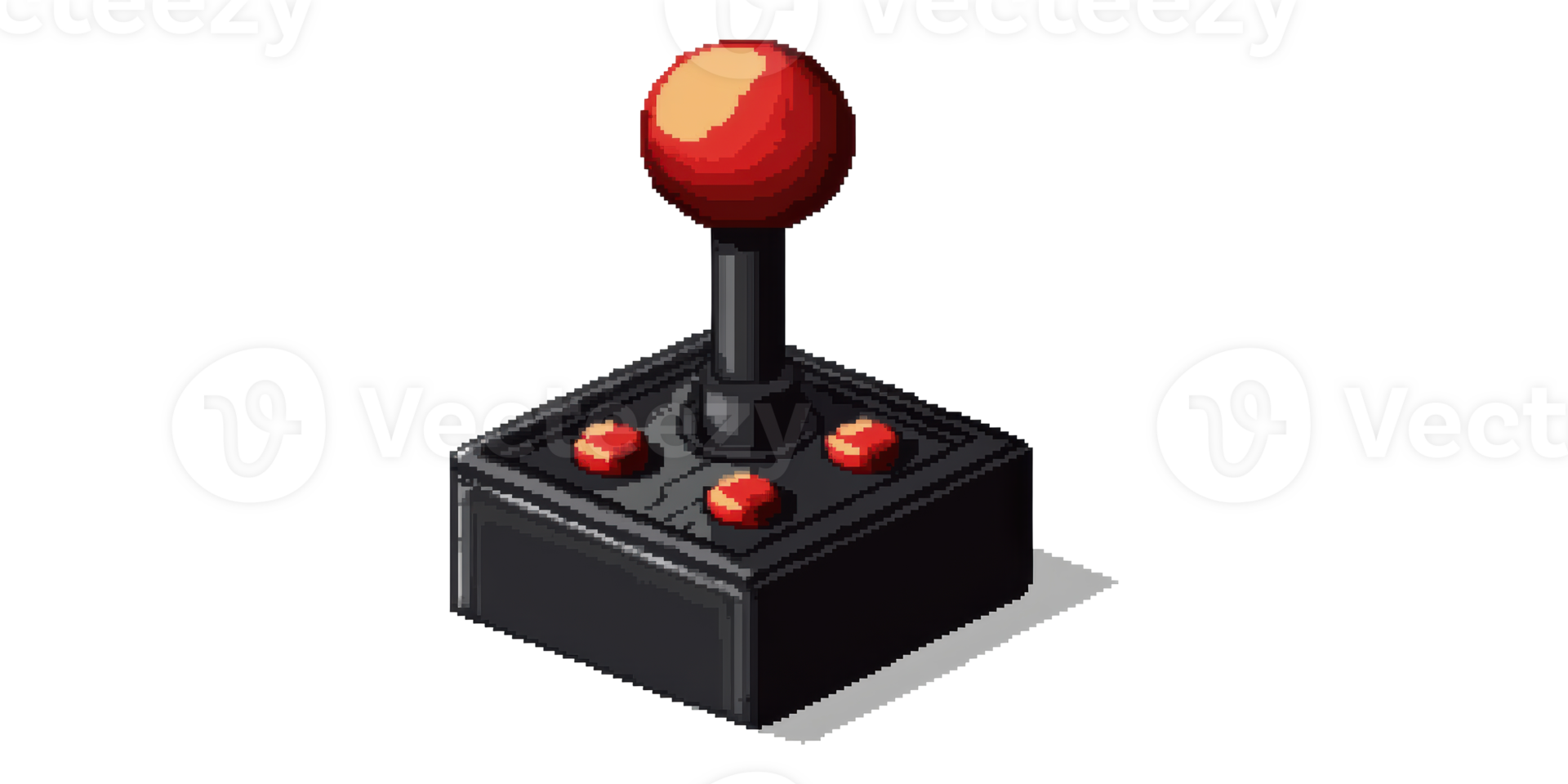 Vintage Joystick With Buttons In Pixel Art Style Isolated On Transparent Background png