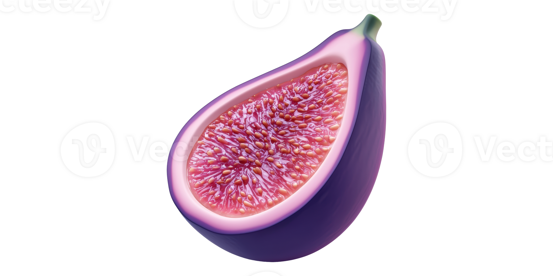 3D Illustration Of A Purple Fig Fruit Slice Isolated On Transparent Background png