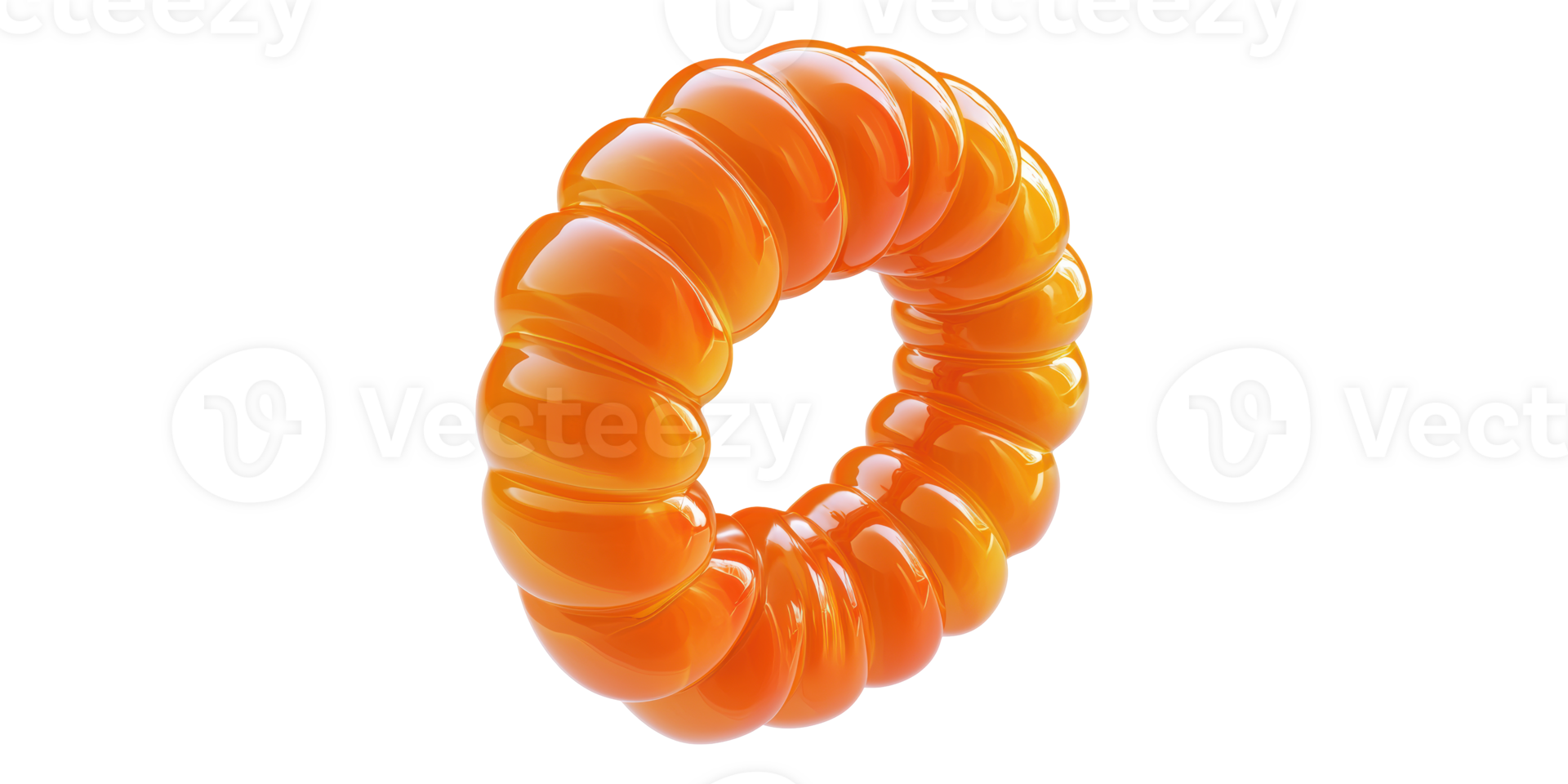 3D Illustration Of An Orange Circular Ring Isolated On Transparent Background png