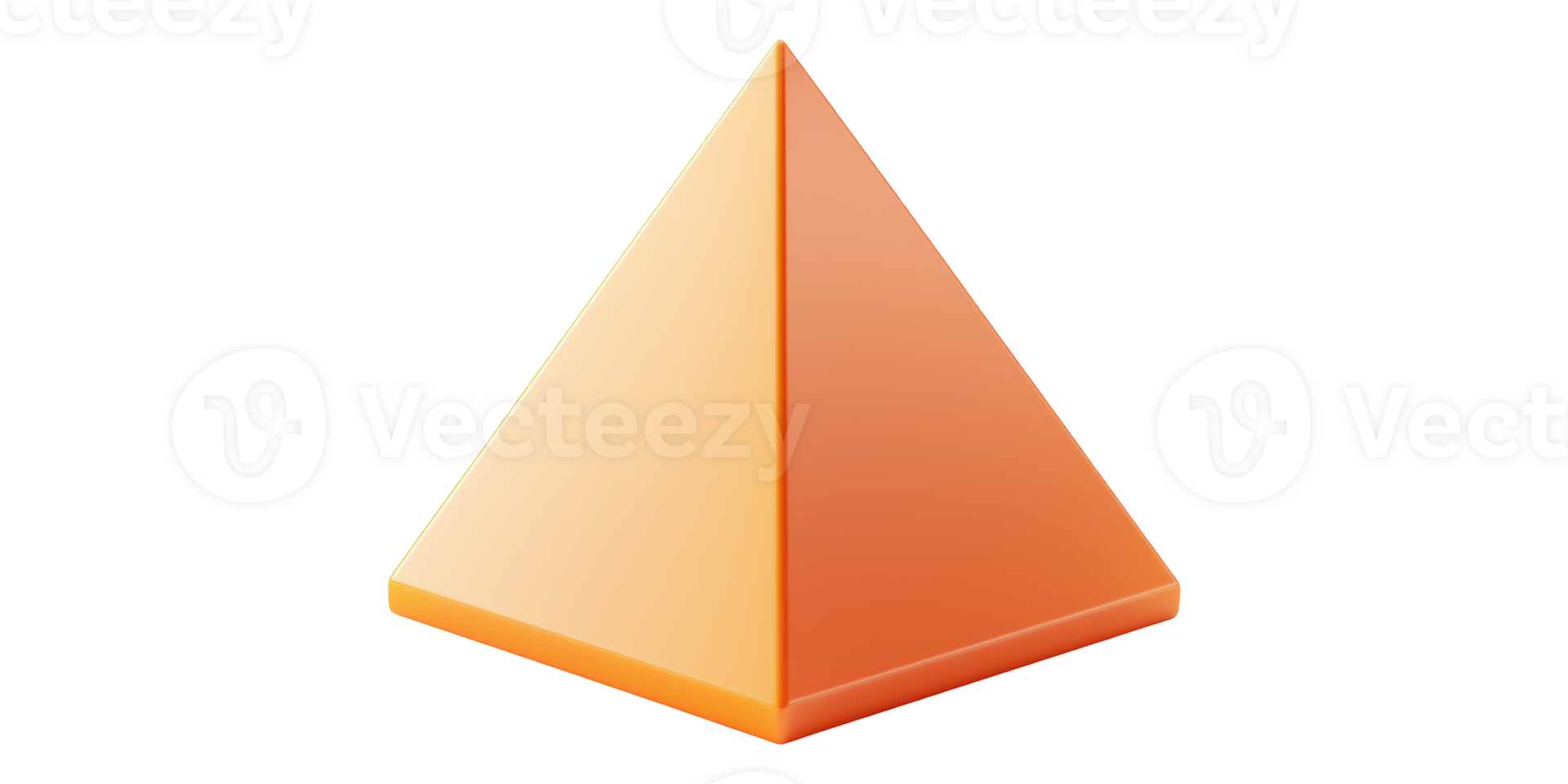 3D Illustration Of An Orange Pyramid Shape Isolated On Transparent Background png