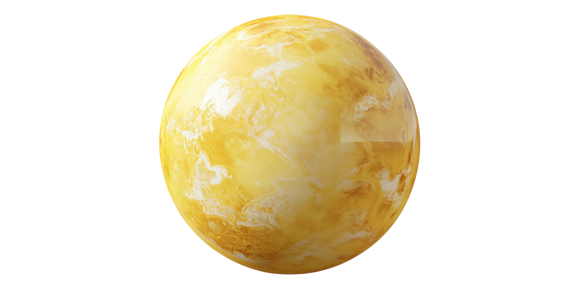 Yellow Marble Sphere Isolated on Transparent Background png