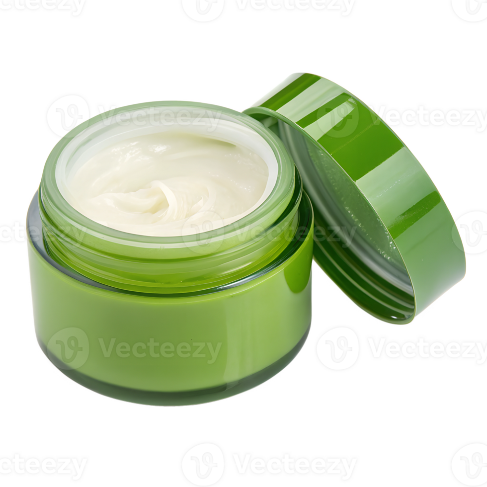 Natural organic face cream packaging container. Skin product isolated on the transparent background. Ideal for beauty bloggers png