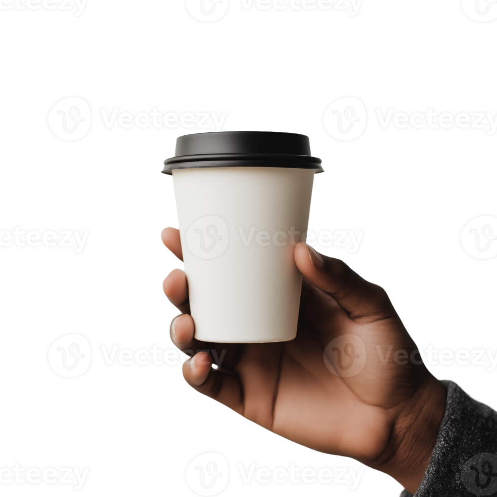 Hand Holding a Coffee Cup Ready for Enjoyment on the Go png