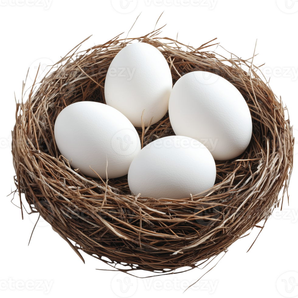 A Natural Nest with Fresh White Eggs for Healthy Cooking Ideas png