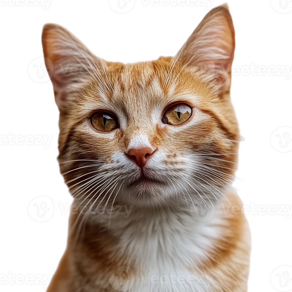 Captivating Portrait of a Playful Orange Domestic Cat png
