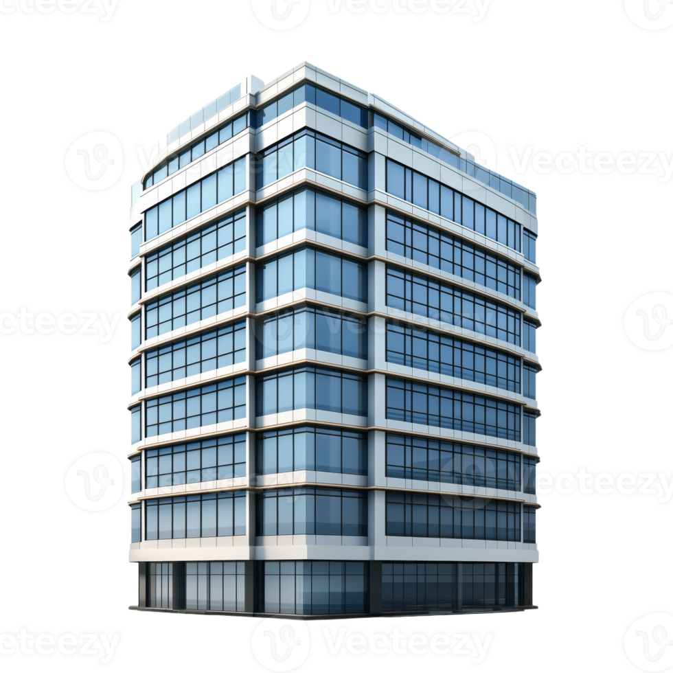 Contemporary Office Building with Glass Facade and Modern Design png