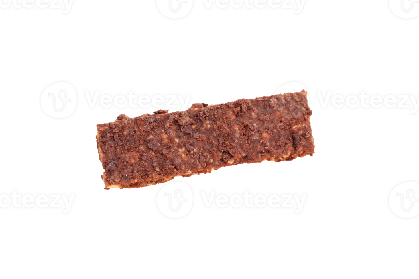 Top view of healthy granola bar chocolate or cocoa flavor. wellness concept on transparent background png