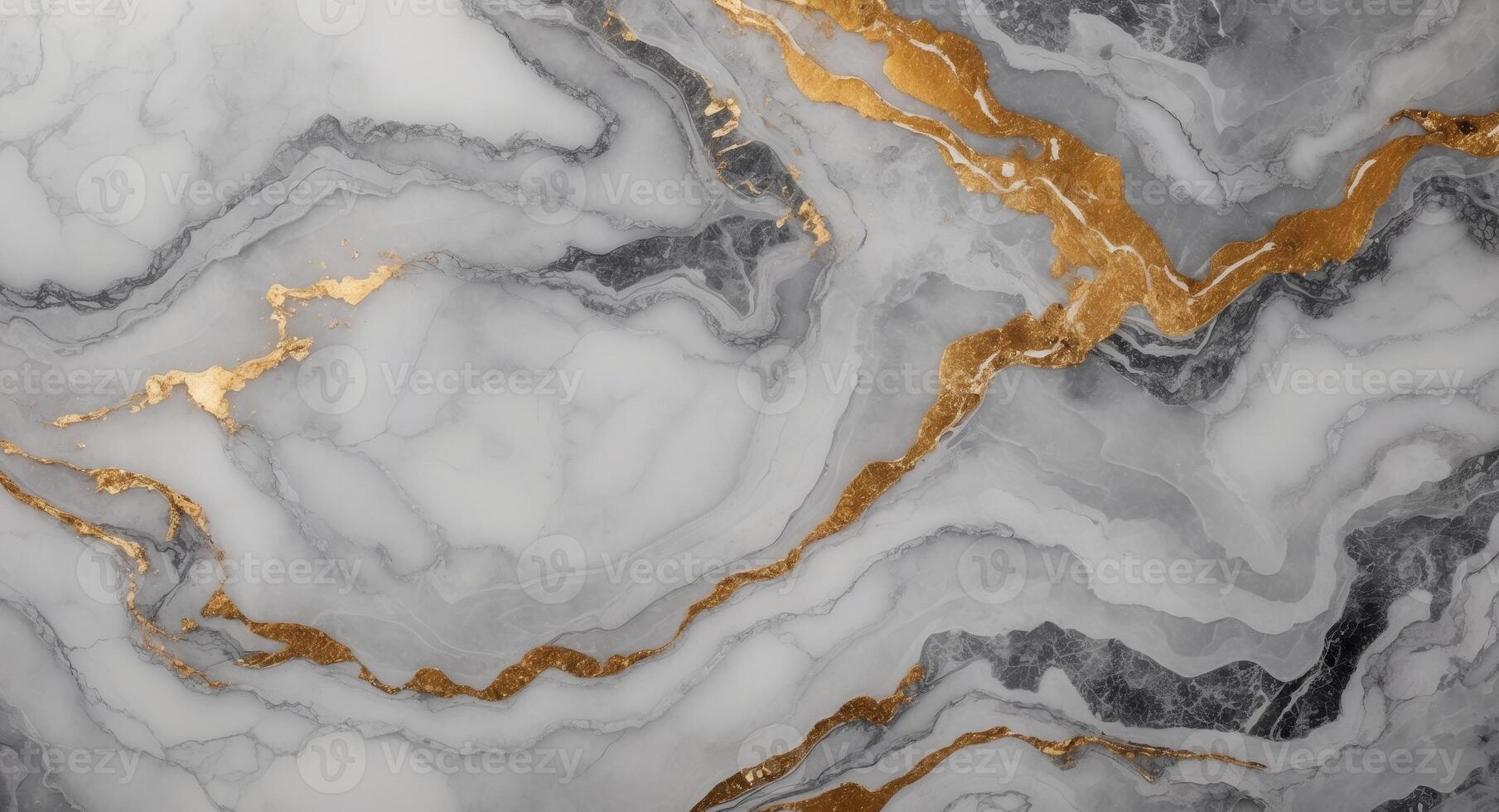Abstract Marble Texture With Gold And Grey Accents. photo