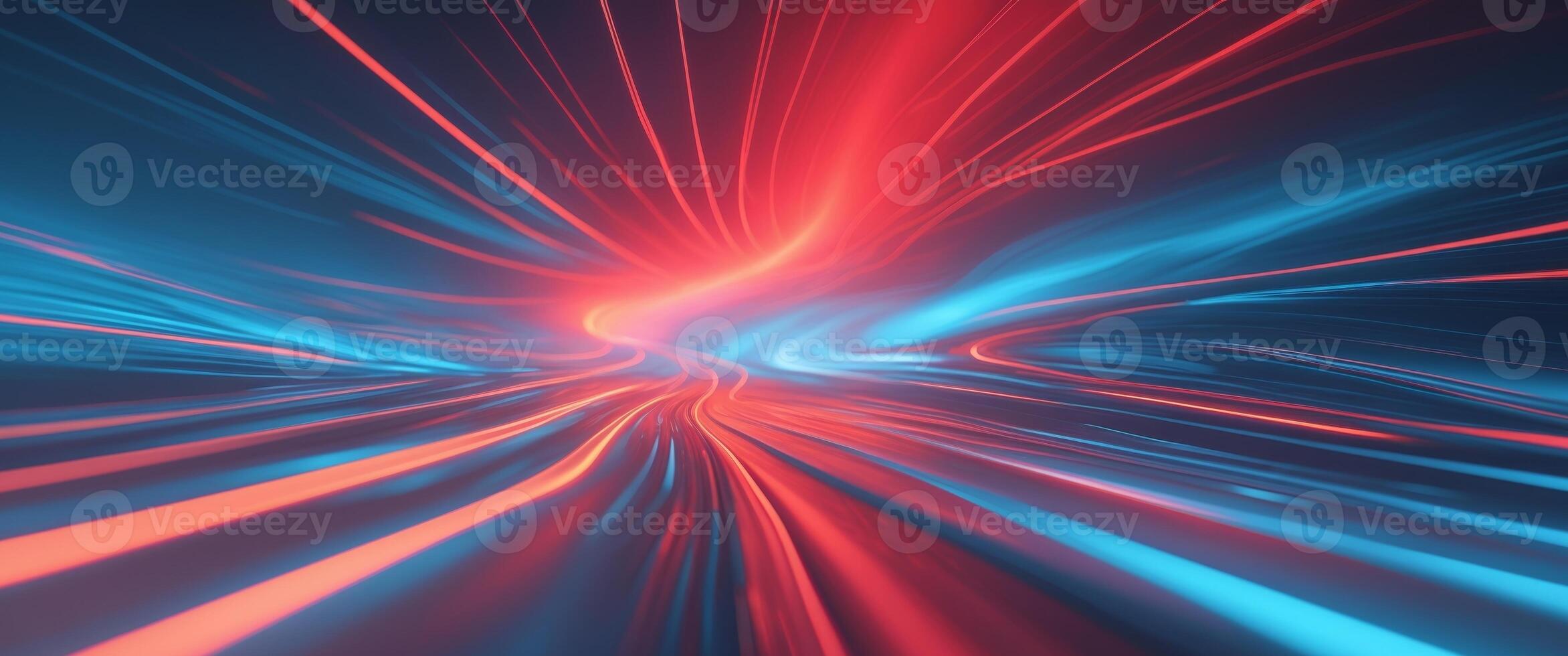 Abstract Energy Flow With Blue And Red Lights Background photo