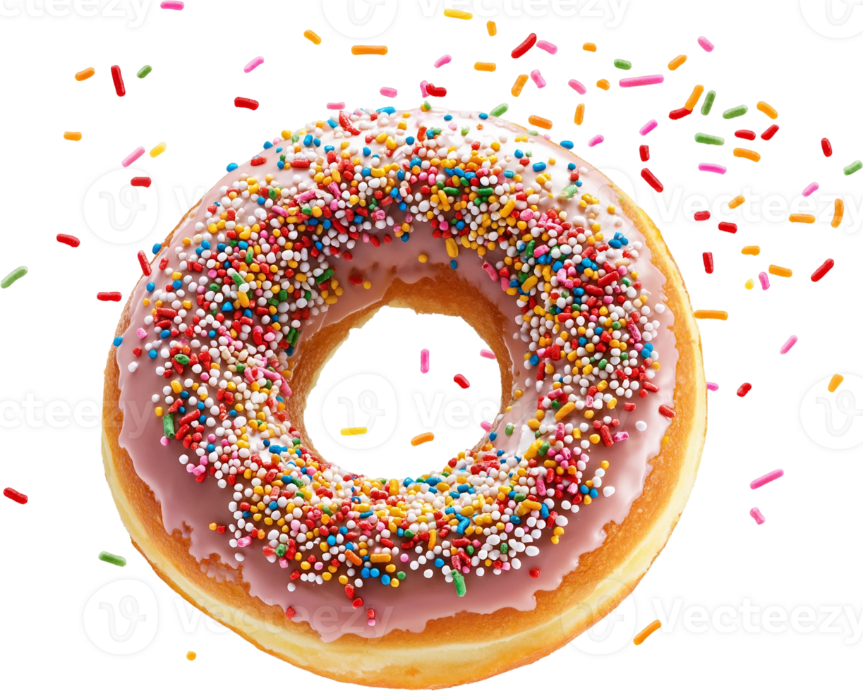 donut with sprinkles on transparent background png