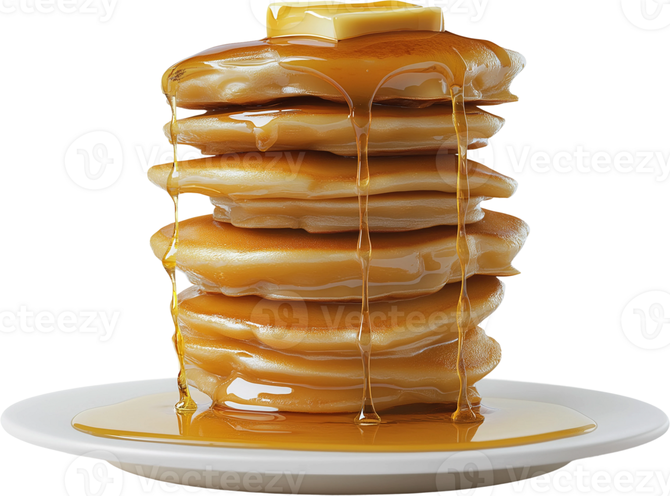 a stack of pancakes with syrup on top of them png