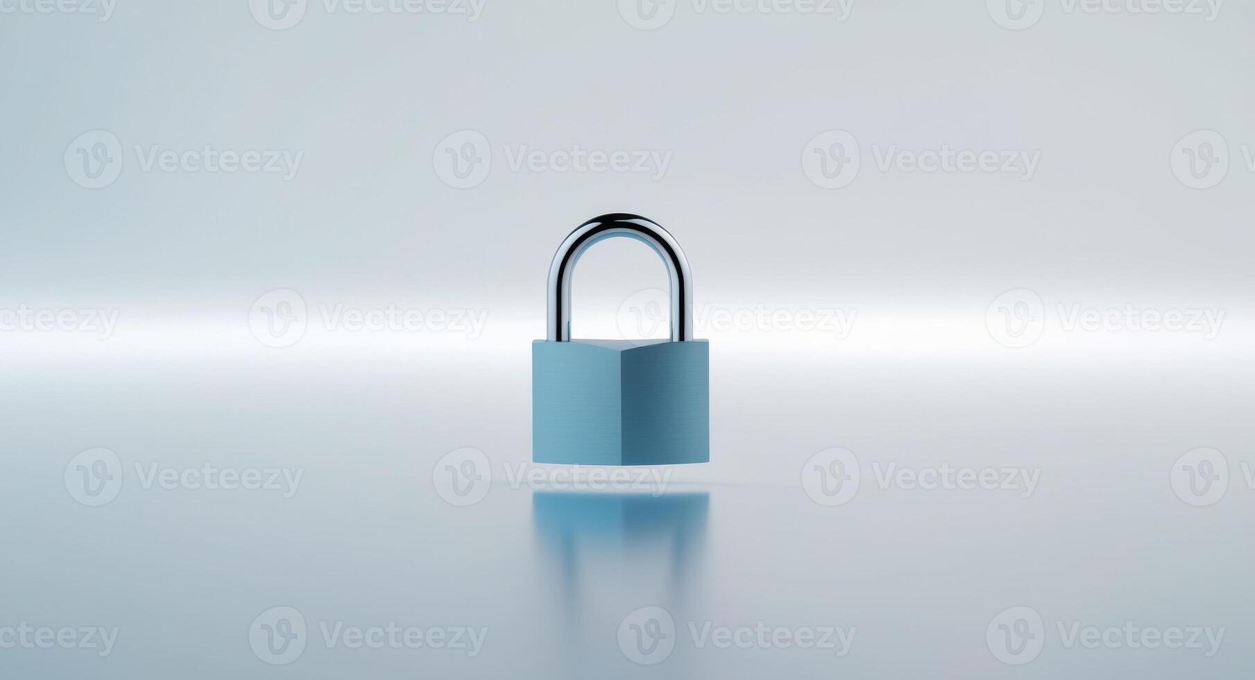 Digital cloud security concept featuring a lock symbolizing data protection in cyberspace photo