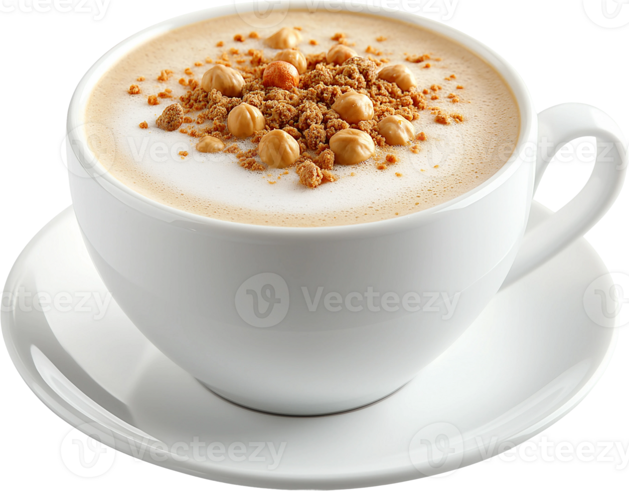 cappuccino with nuts on top png