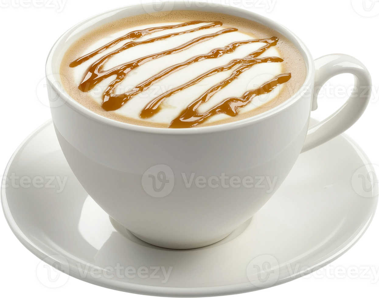 cappuccino with caramel sauce png