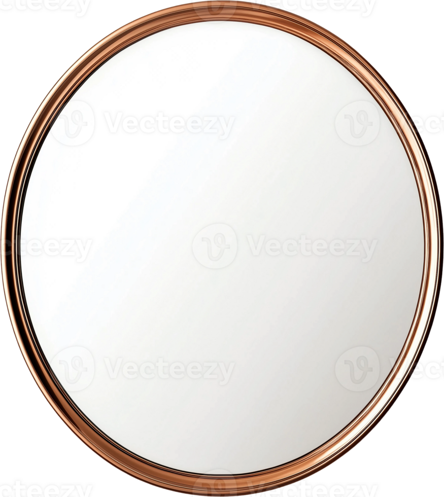 a round mirror with a copper frame png
