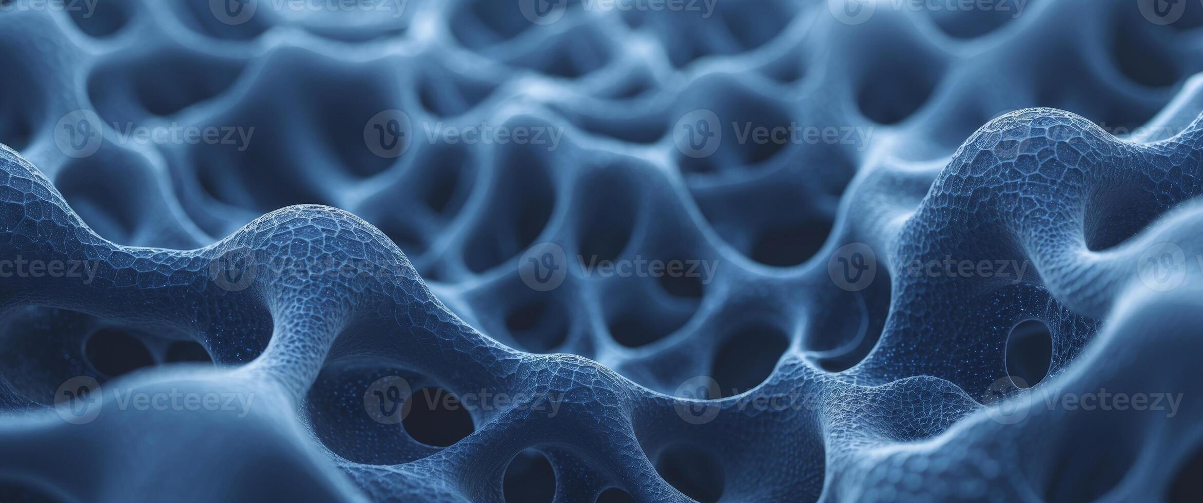 Abstract Interconnected Cellular Structures in Deep Blue with Textured Layers photo