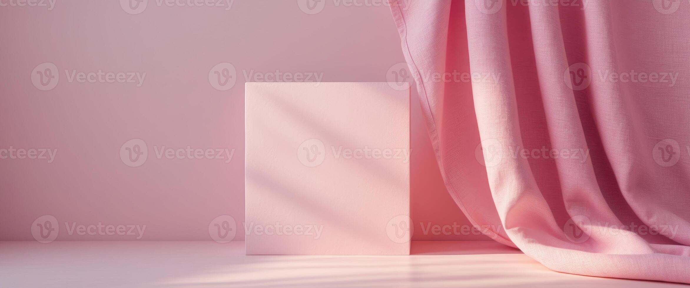 a pink wall with a pink cloth background. photo