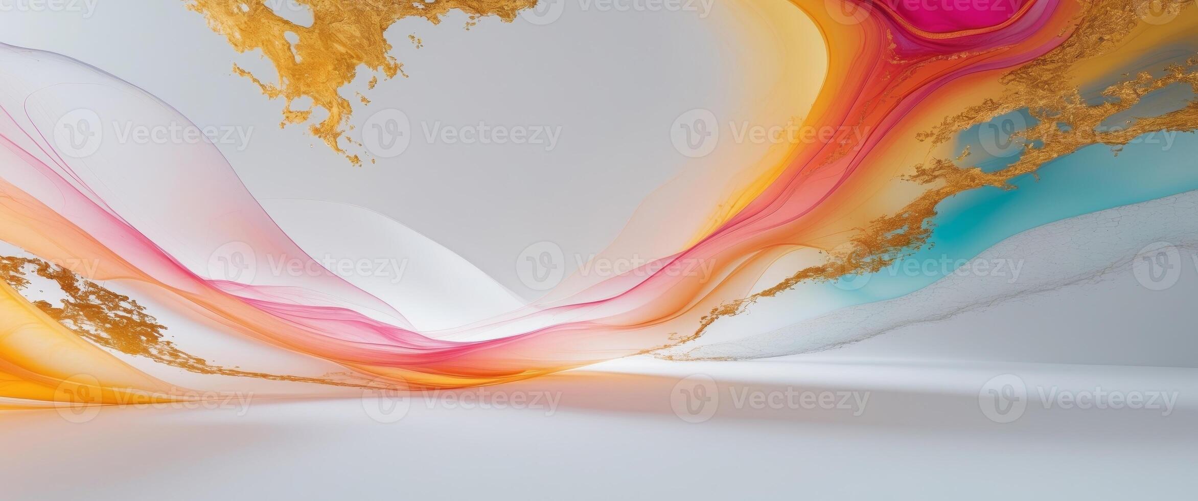 Golden alcohol ink technique abstract background photo