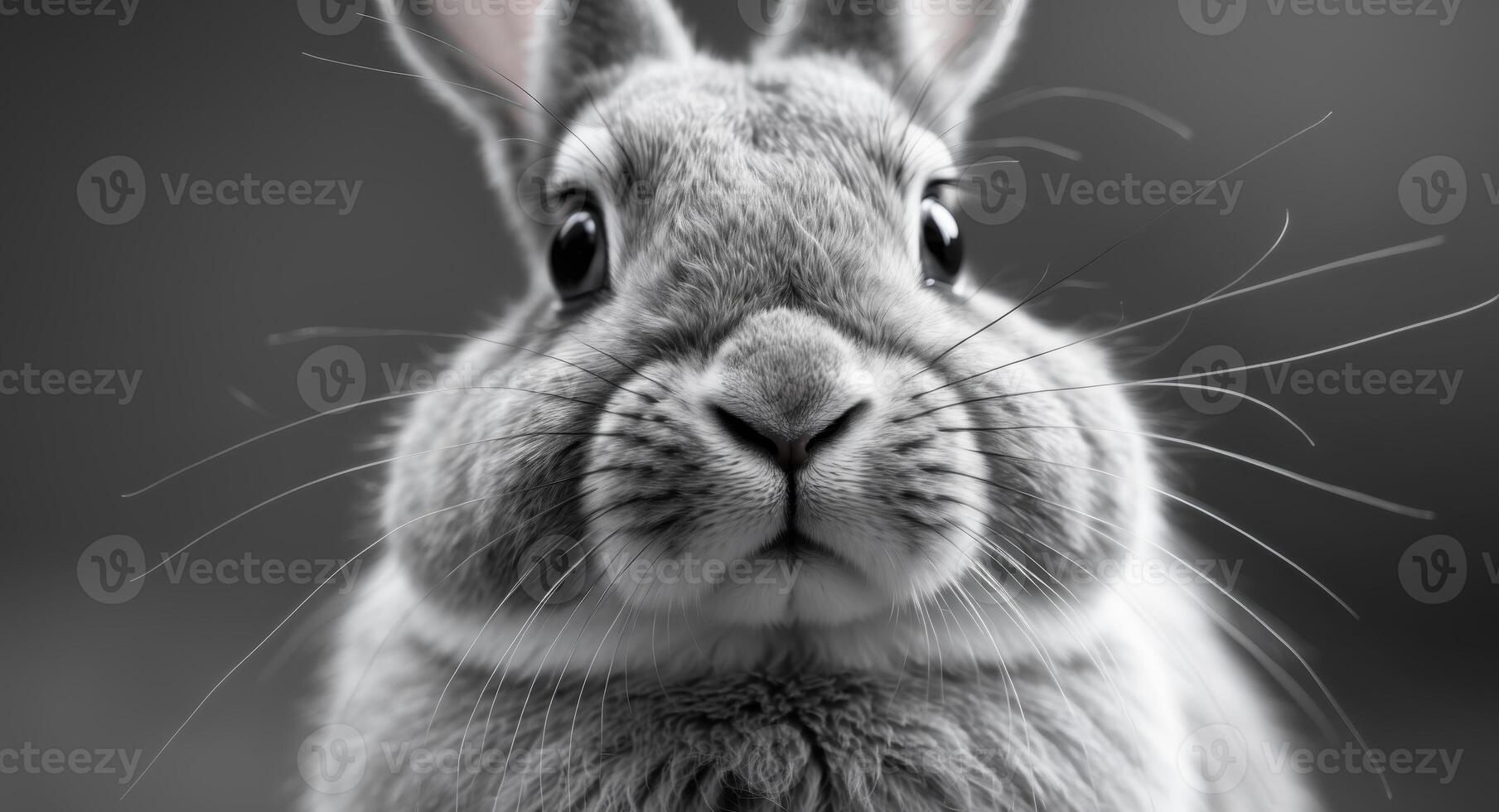 A close up of a rabbit looking at the camera. photo