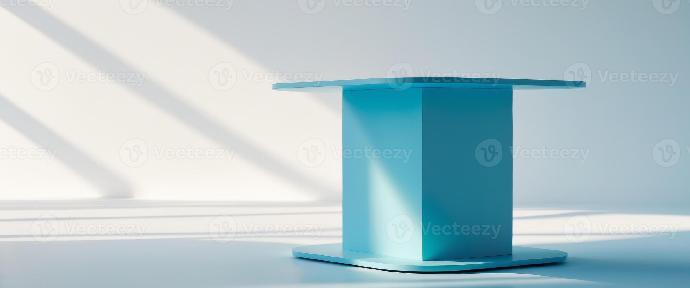 Minimal cyan product display podium scene background. photo