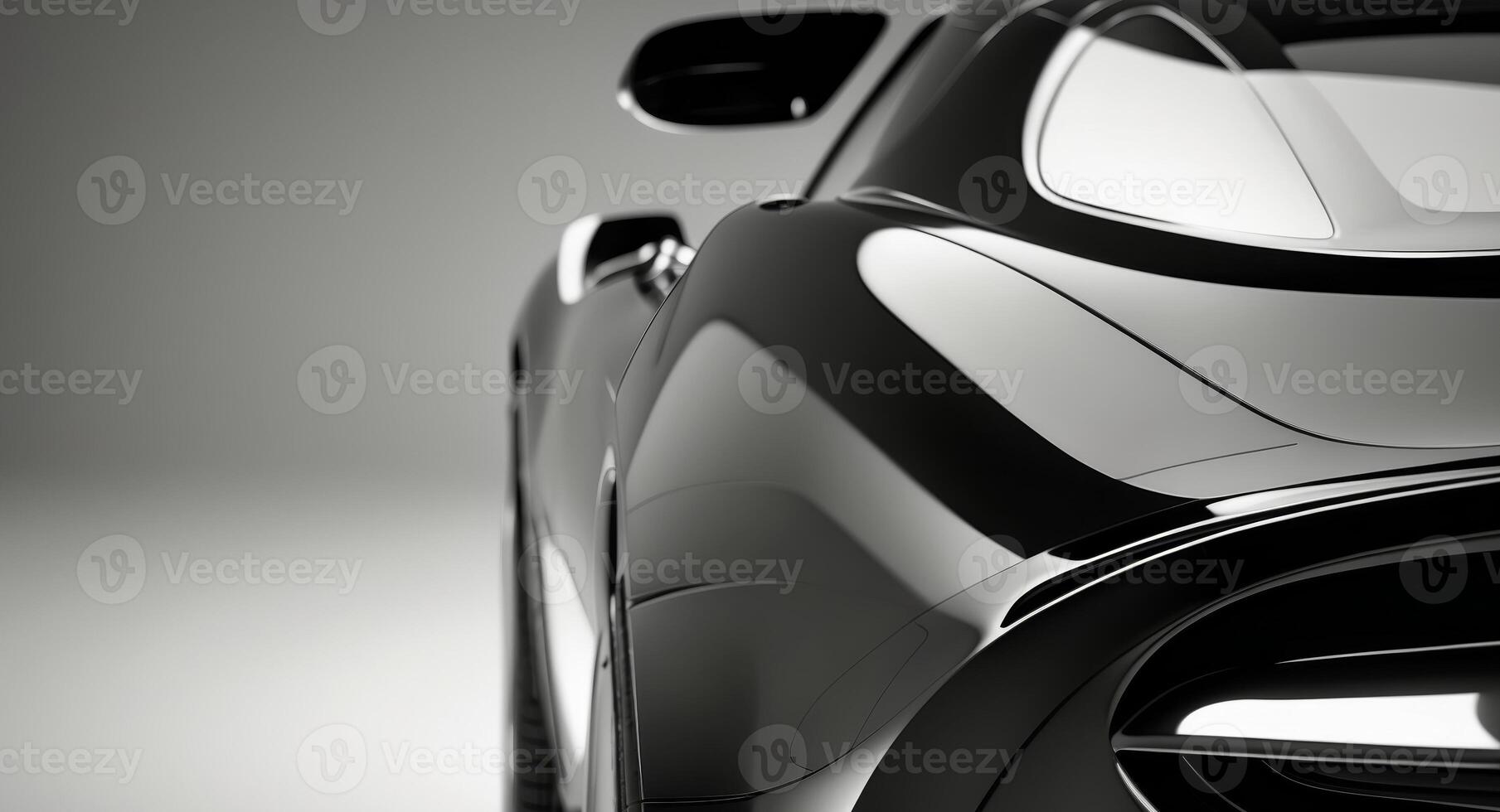 A close up of the rear end of a black car photo