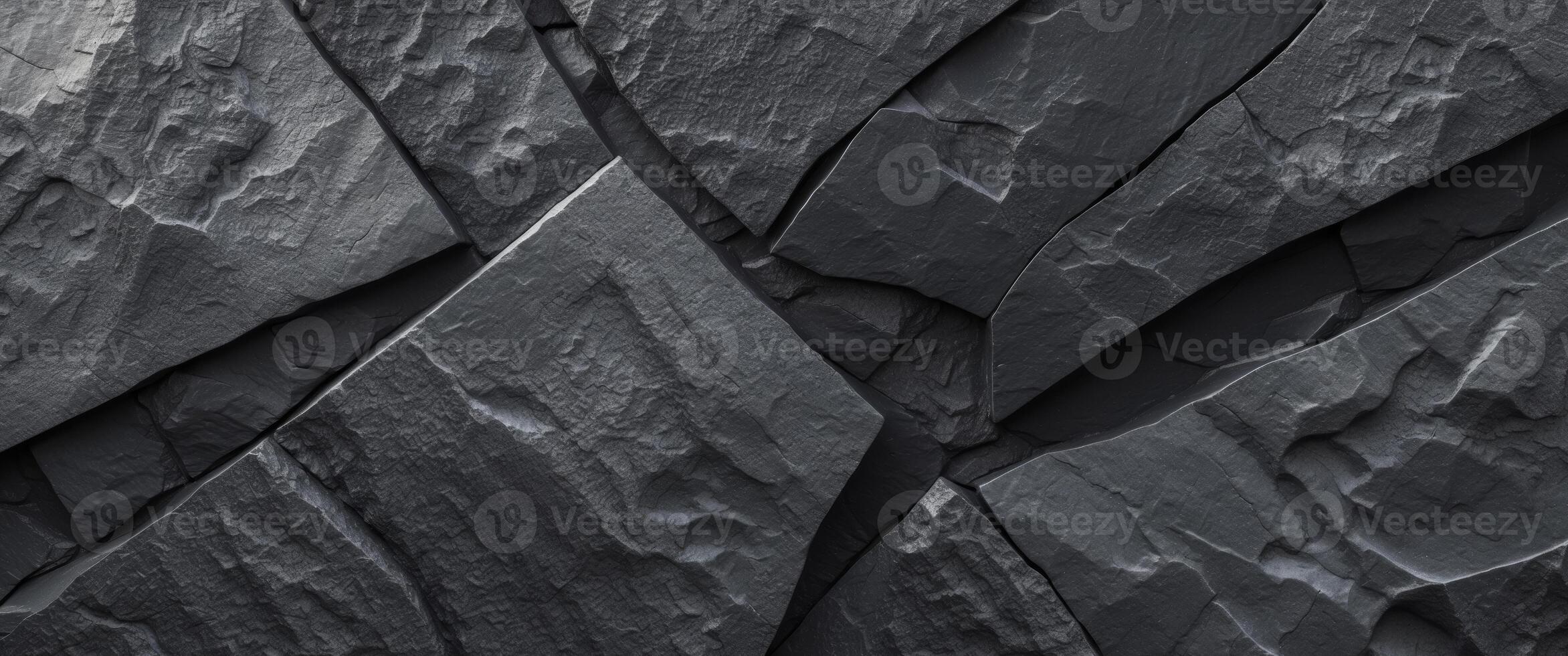 Dark Grey and Black Textured Background Abstract Rough Stone Surface. photo