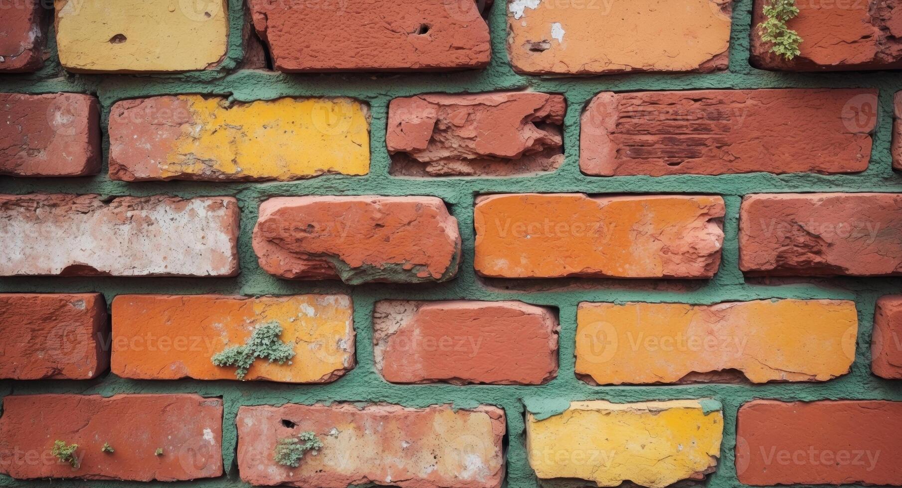 A Beautiful and Colorful Brick Wall Texture Ideal for Various Creative Projects and Designs photo