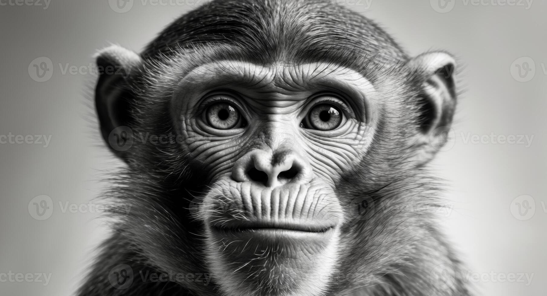 A close up of a monkey's face looking at the camera photo