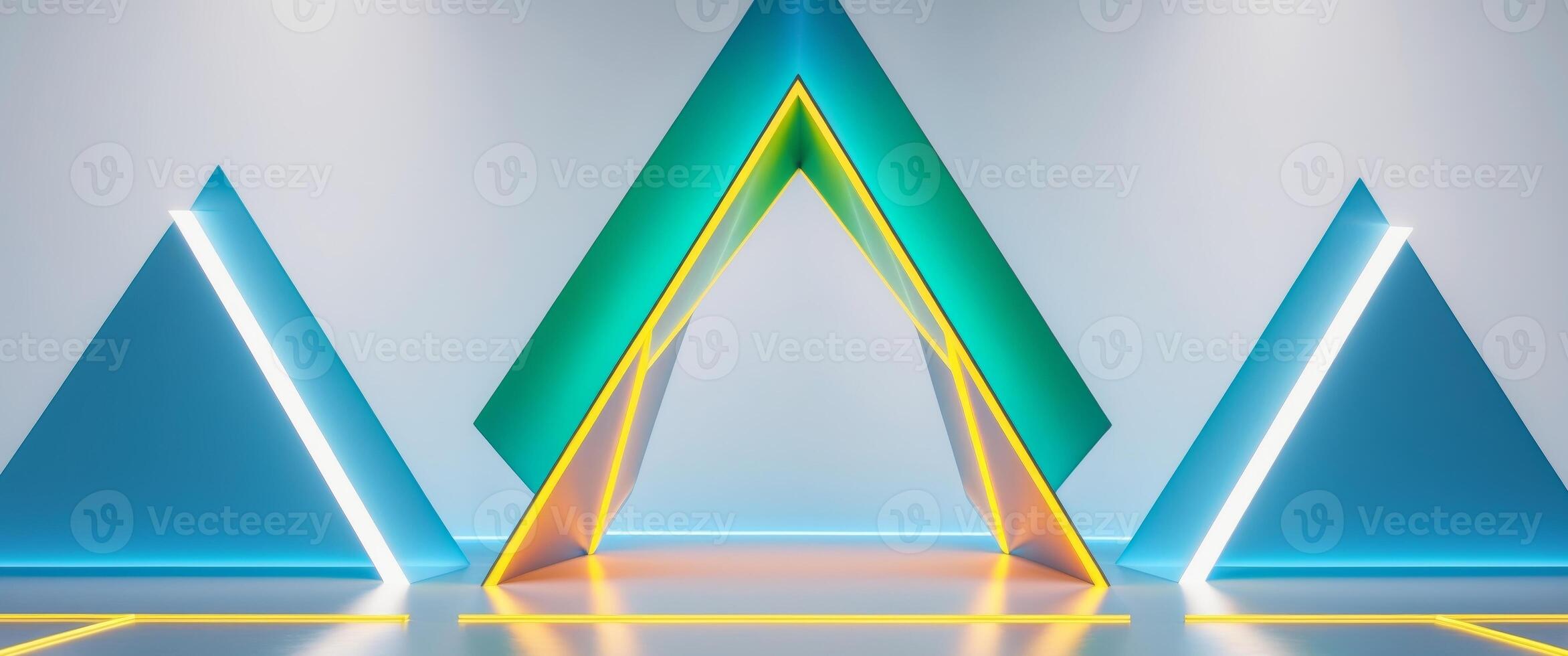 Abstract Illuminated Triangle Shapes in Symmetry photo