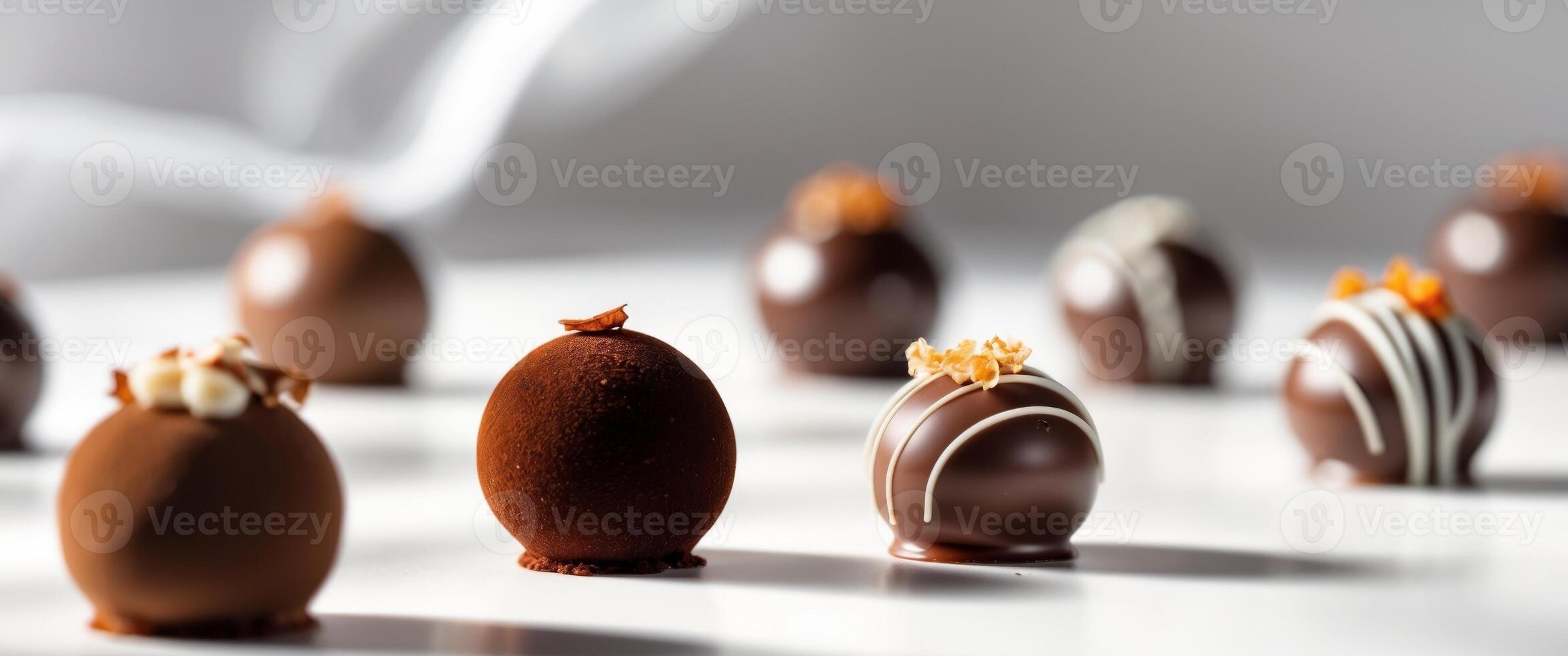 Gourmet Chocolate Truffles with Exquisite Presentation. photo