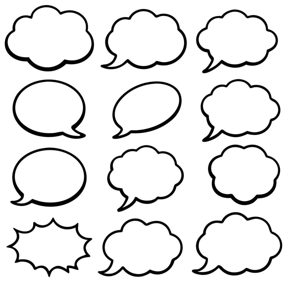 a set of speech bubbles with different white background vector