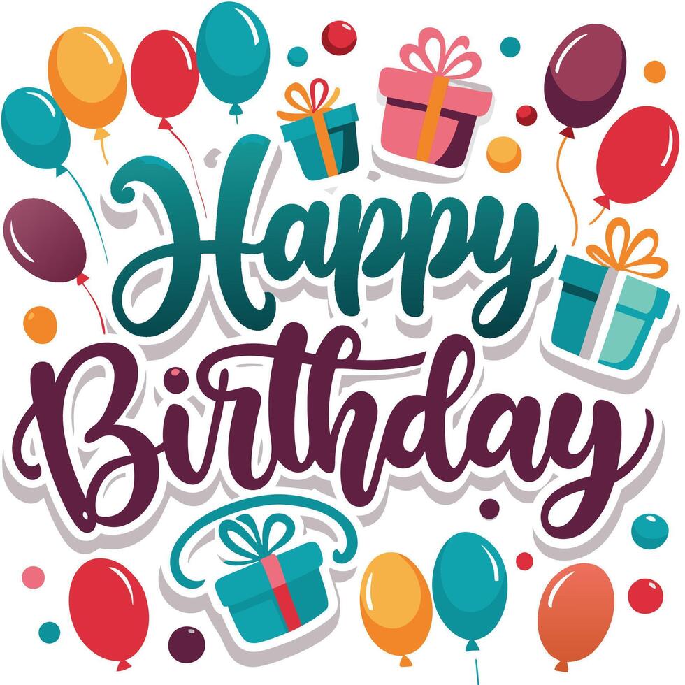 happy birthday card with white background vector