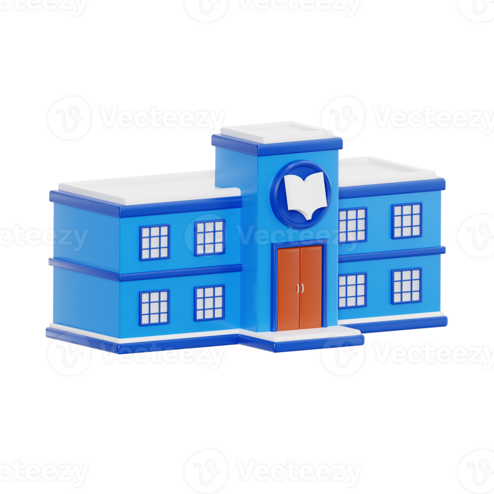 moderno scuola illustrazione nel blu 3d design png