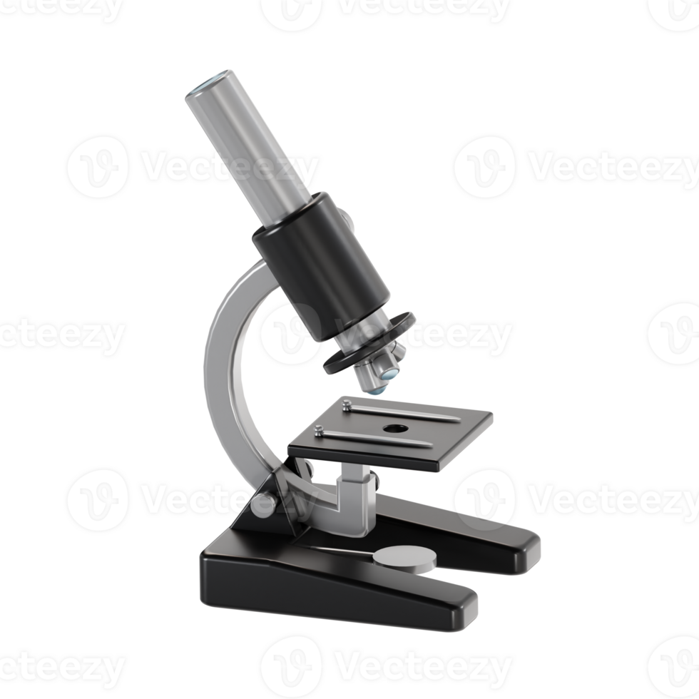 3D Render of Scientific Black Microscope png