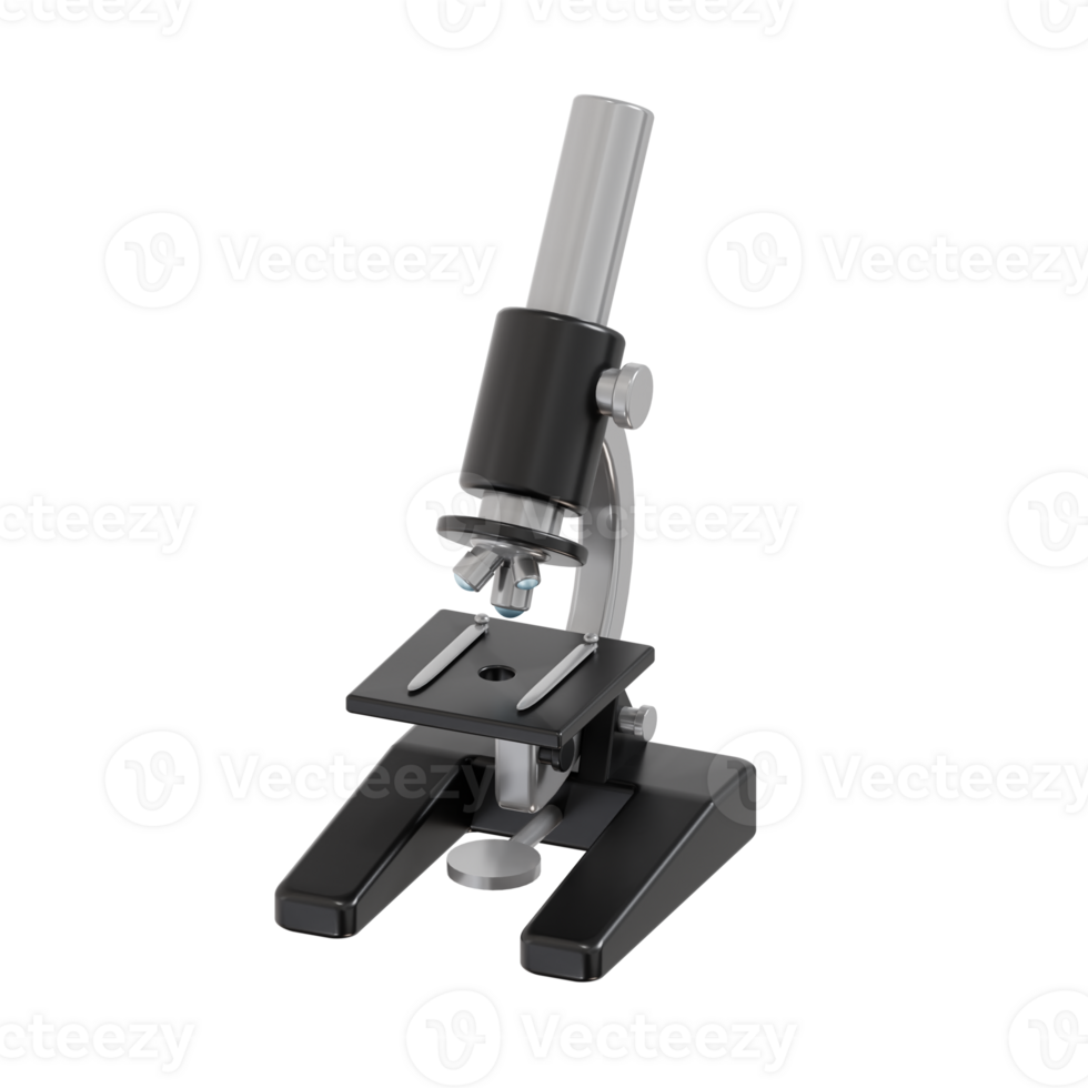 3D Black Microscope for Laboratory and Science png