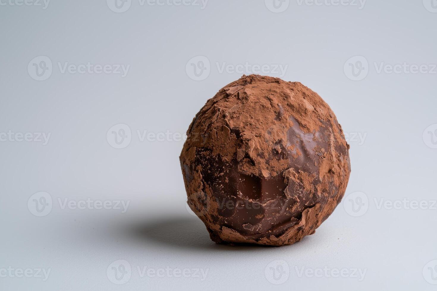 Close up of a delicious chocolate truffle dusted with cocoa powder photo
