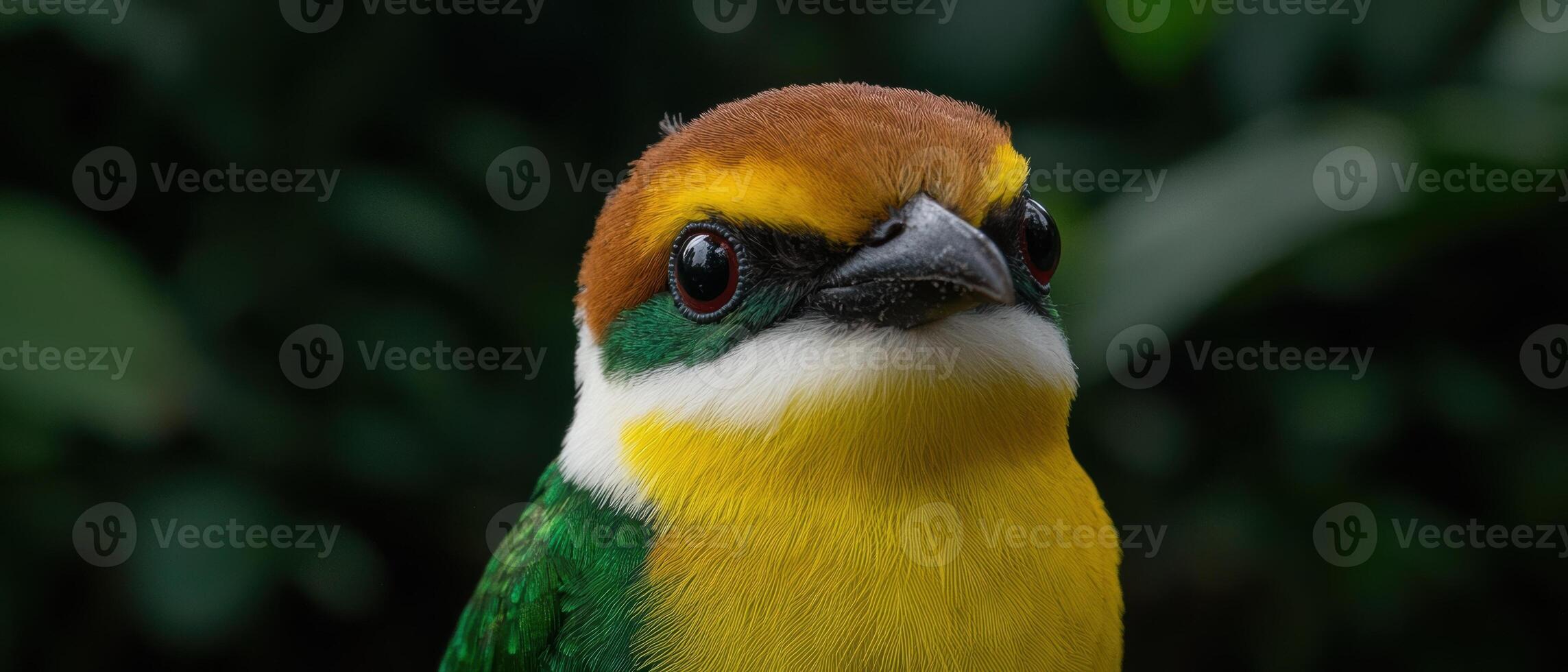 Close up of a colorful bird with vibrant green and yellow feathers photo