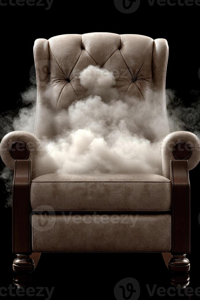 Luxury armchair filled with steam, clean and fresh photo