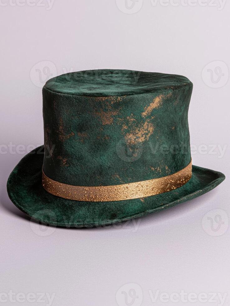 Stylish green top hat with gold accents photo
