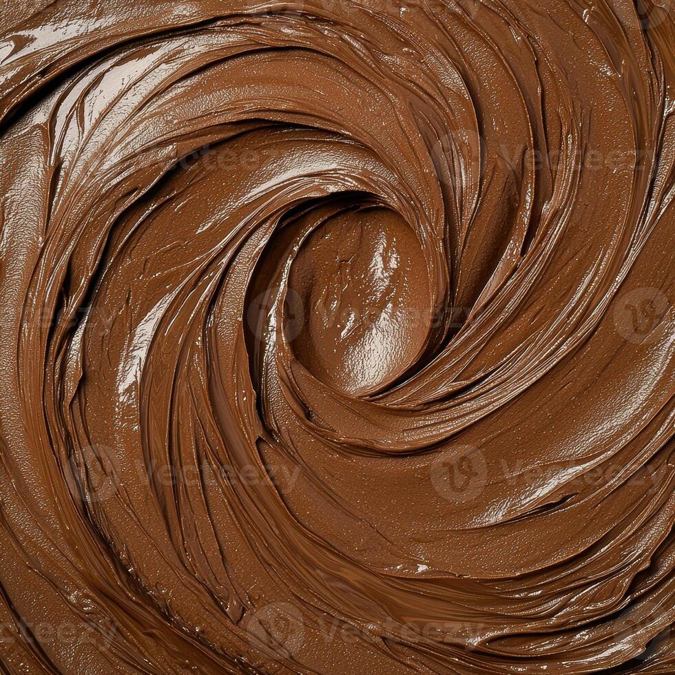 Swirled chocolate cream texture background photo