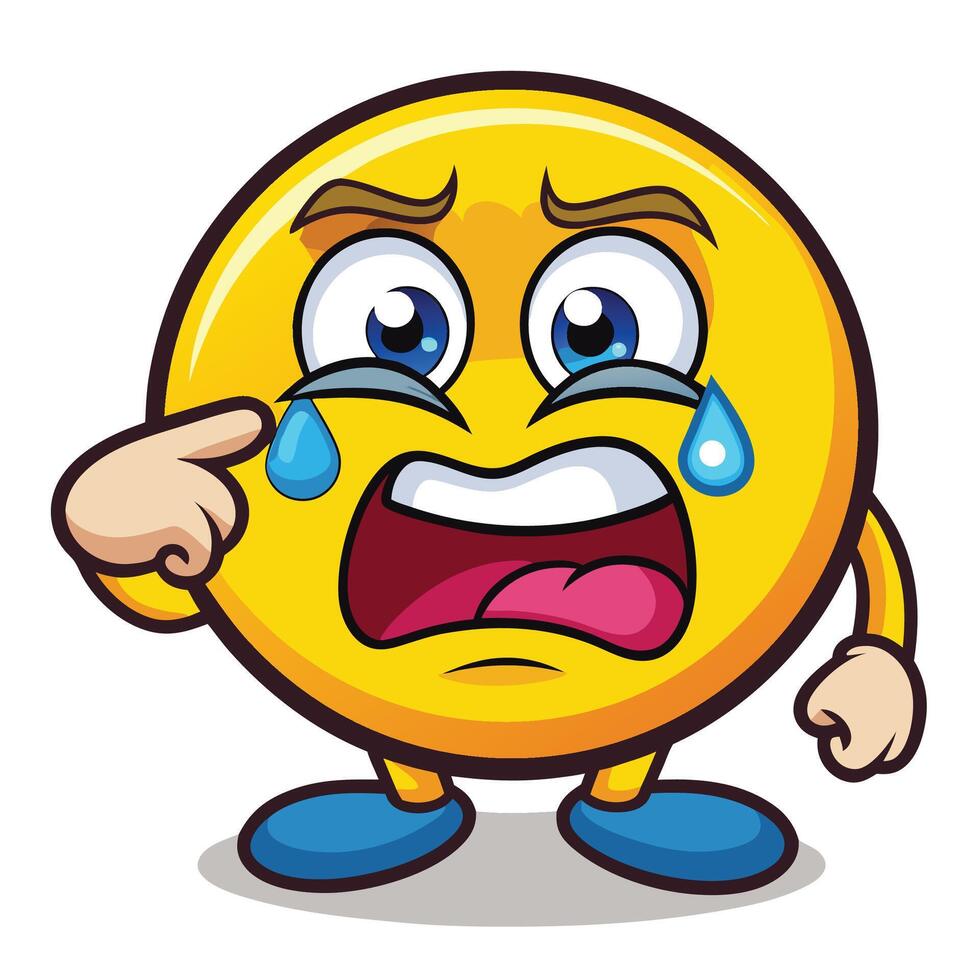 emoticon cartoon character illustration on white background vector