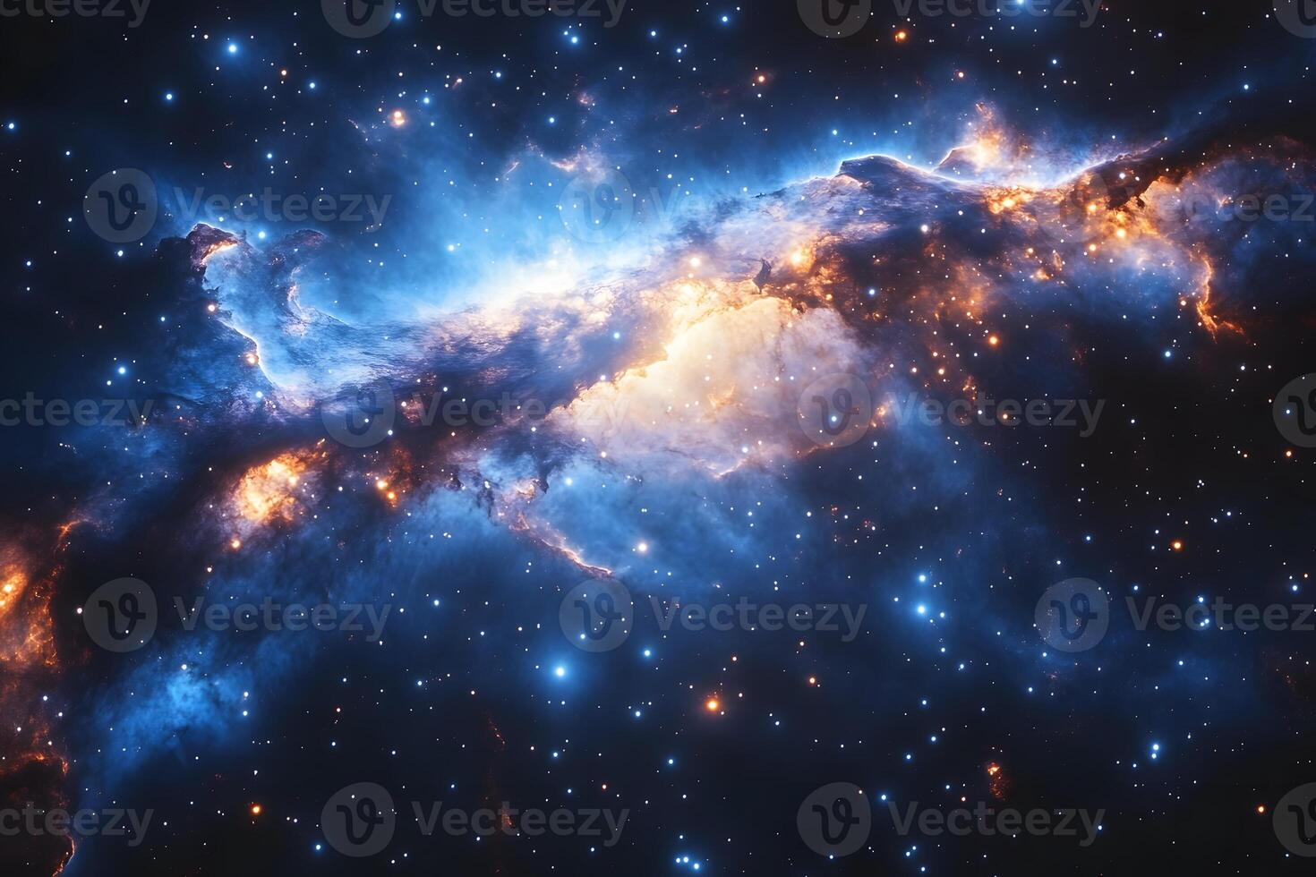 Majestic Cosmic Nebula in Deep Space - Astronomy and Astrophotography with Vibrant Stars photo